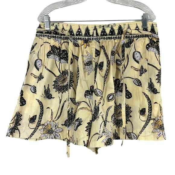 Ulla Johnson NWT Rowan Botanical Print Cotton Shorts Size 14 High Rise Tie Belt - Picture 2 of 10